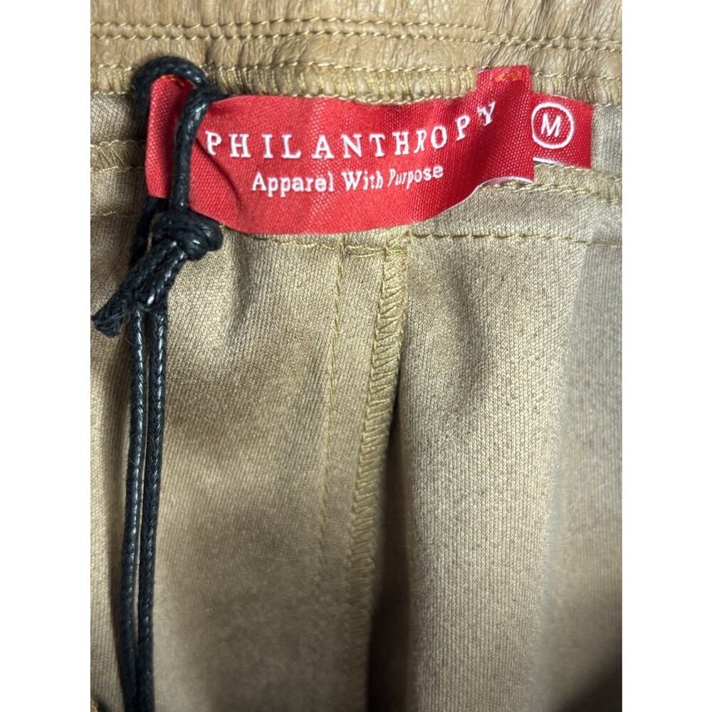 Philanthropy Emma Shorts Vegan Leather Camel Size Medium Paper Bag NWT - Picture 7 of 10